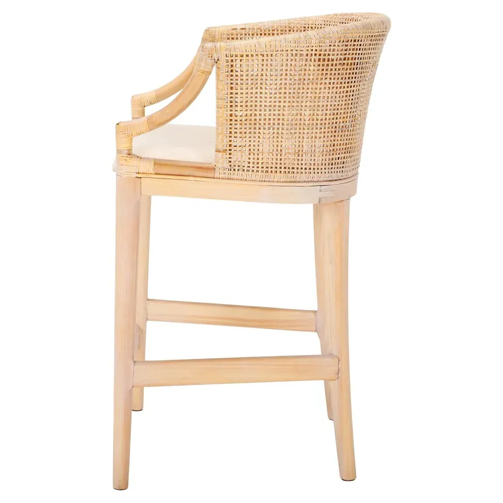 Serena Woven Rattan Counter Stool - Brown, Whitewash