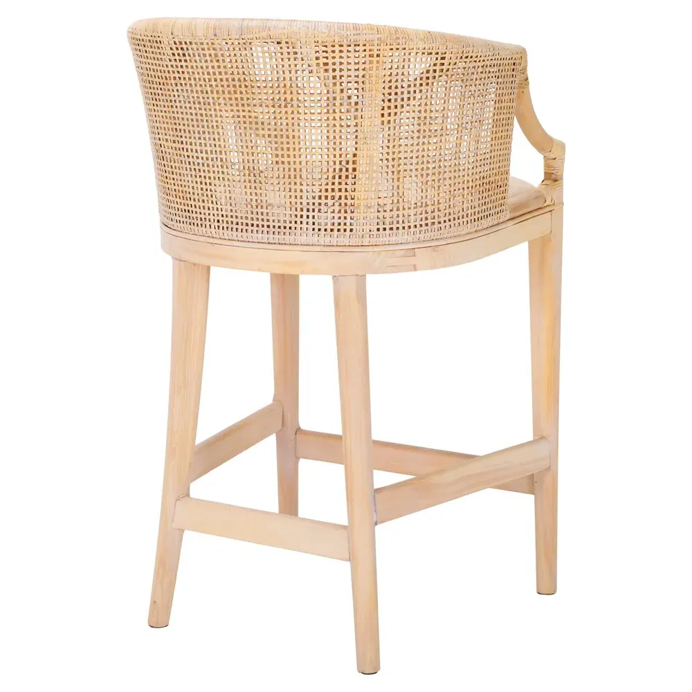 Serena Woven Rattan Counter Stool - Brown, Whitewash
