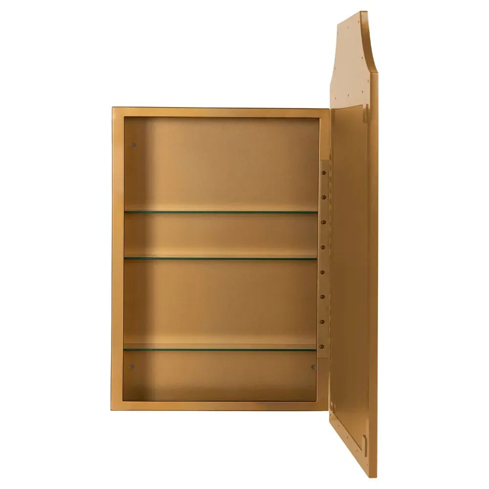 Serene Hollywood Regency Medicine Cabinet Mirror - Gold