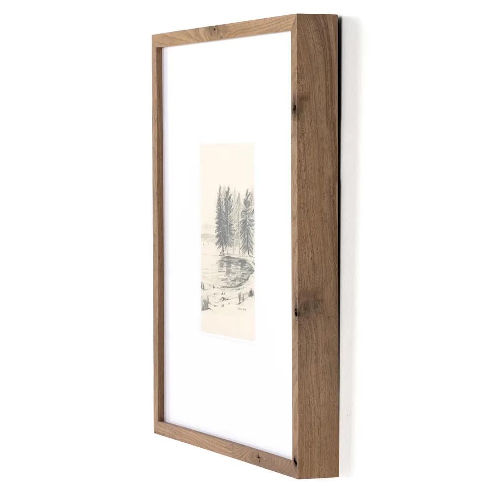 Serene I Illustration - Beige, Walnut