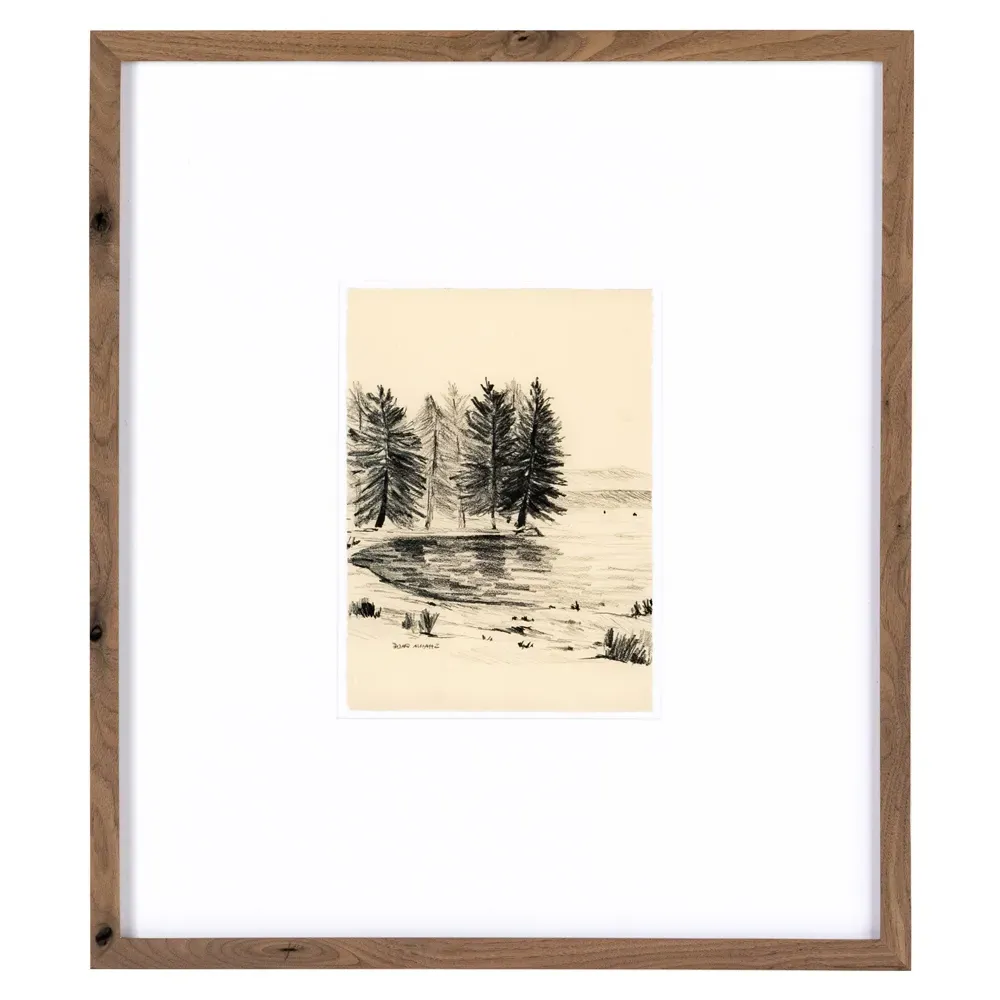 Serene I Illustration - Beige, Walnut image