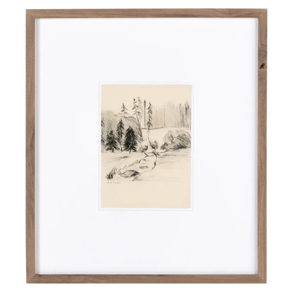 Serene II Illustration - Beige, Walnut