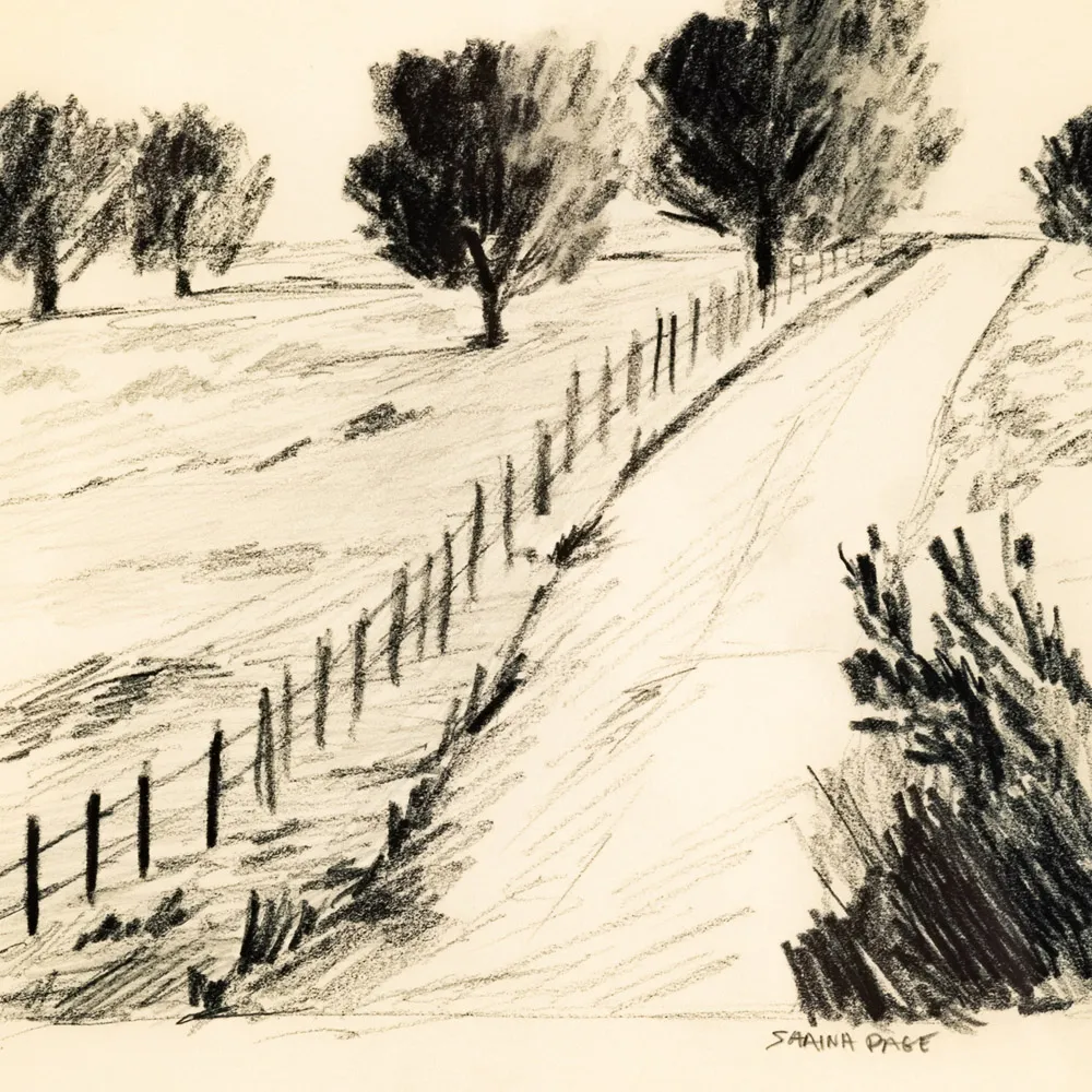 Serene III Illustration - Beige, Walnut