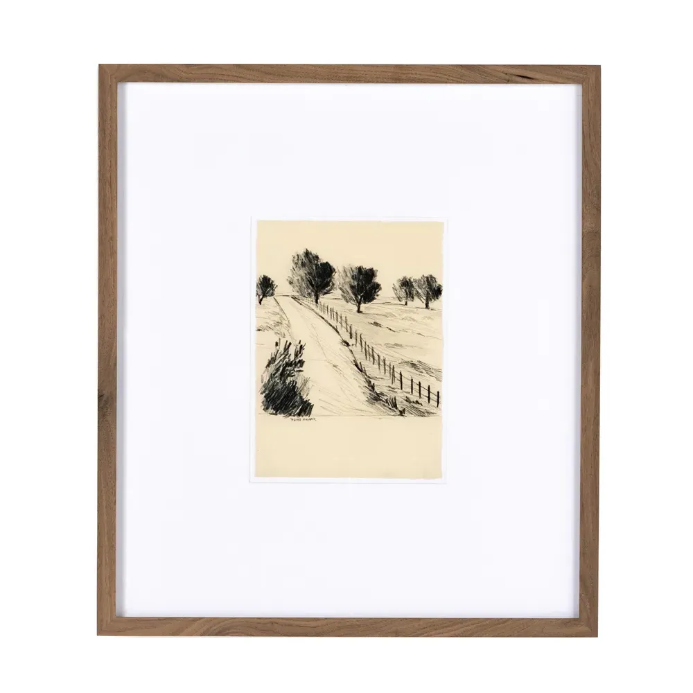 Serene III Illustration - Beige, Walnut