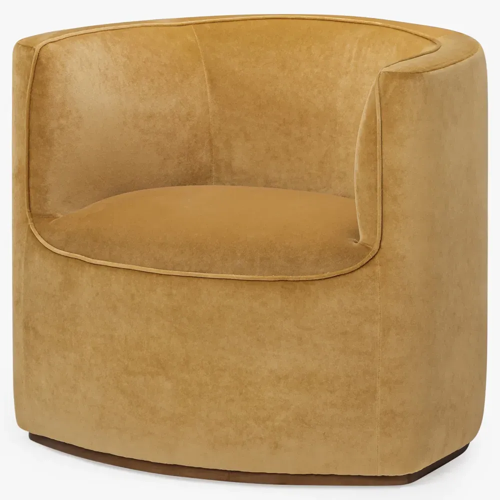 Serenity Barrel Chair - Amber, Performance Velvet