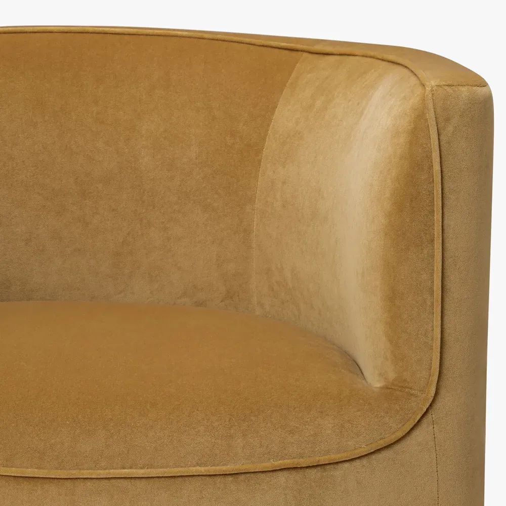 Serenity Barrel Chair - Amber, Performance Velvet