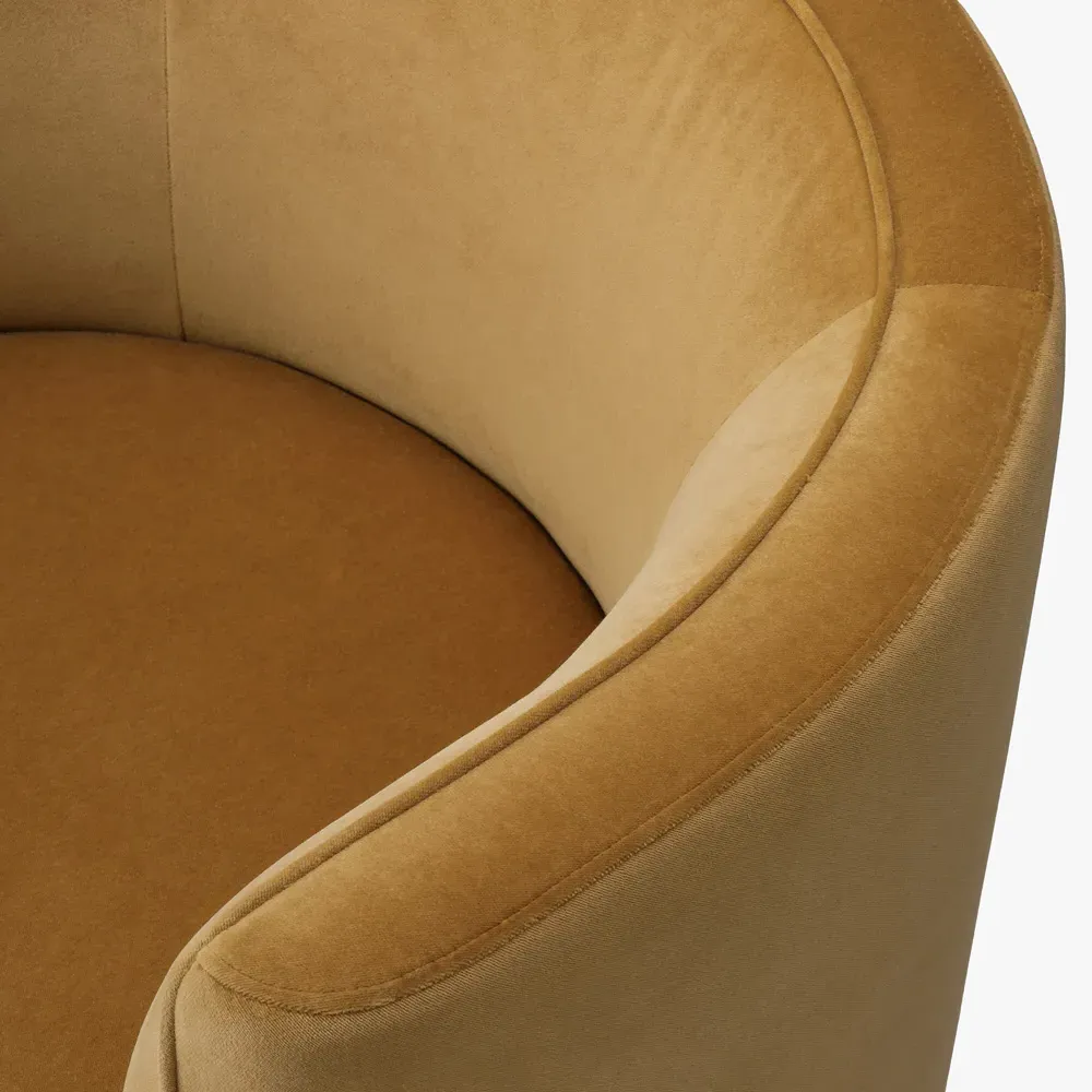 Serenity Barrel Chair - Amber, Performance Velvet
