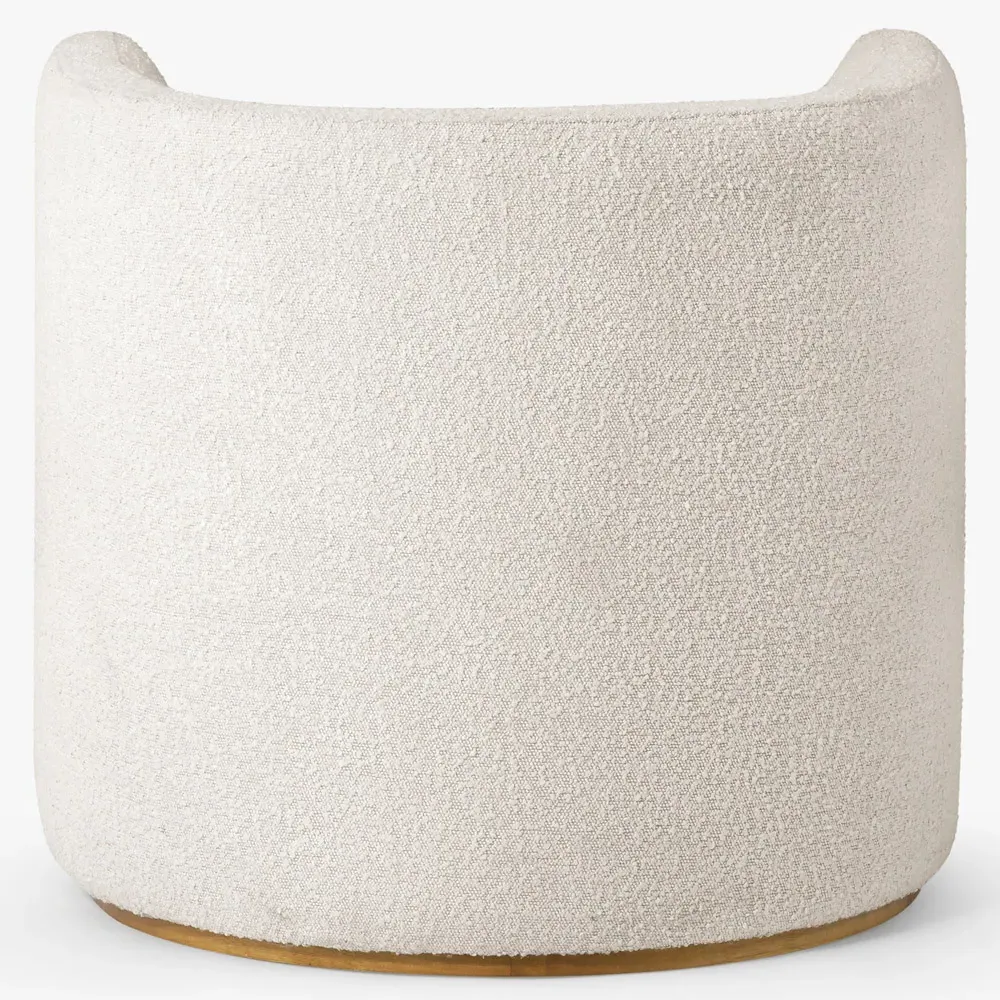 Serenity Barrel Chair - White, Boucle