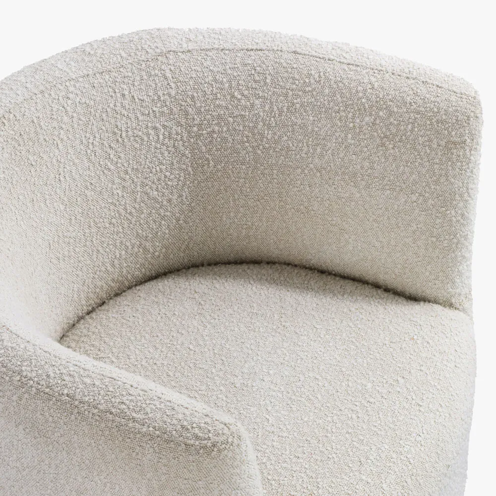 Serenity Barrel Chair - White, Boucle