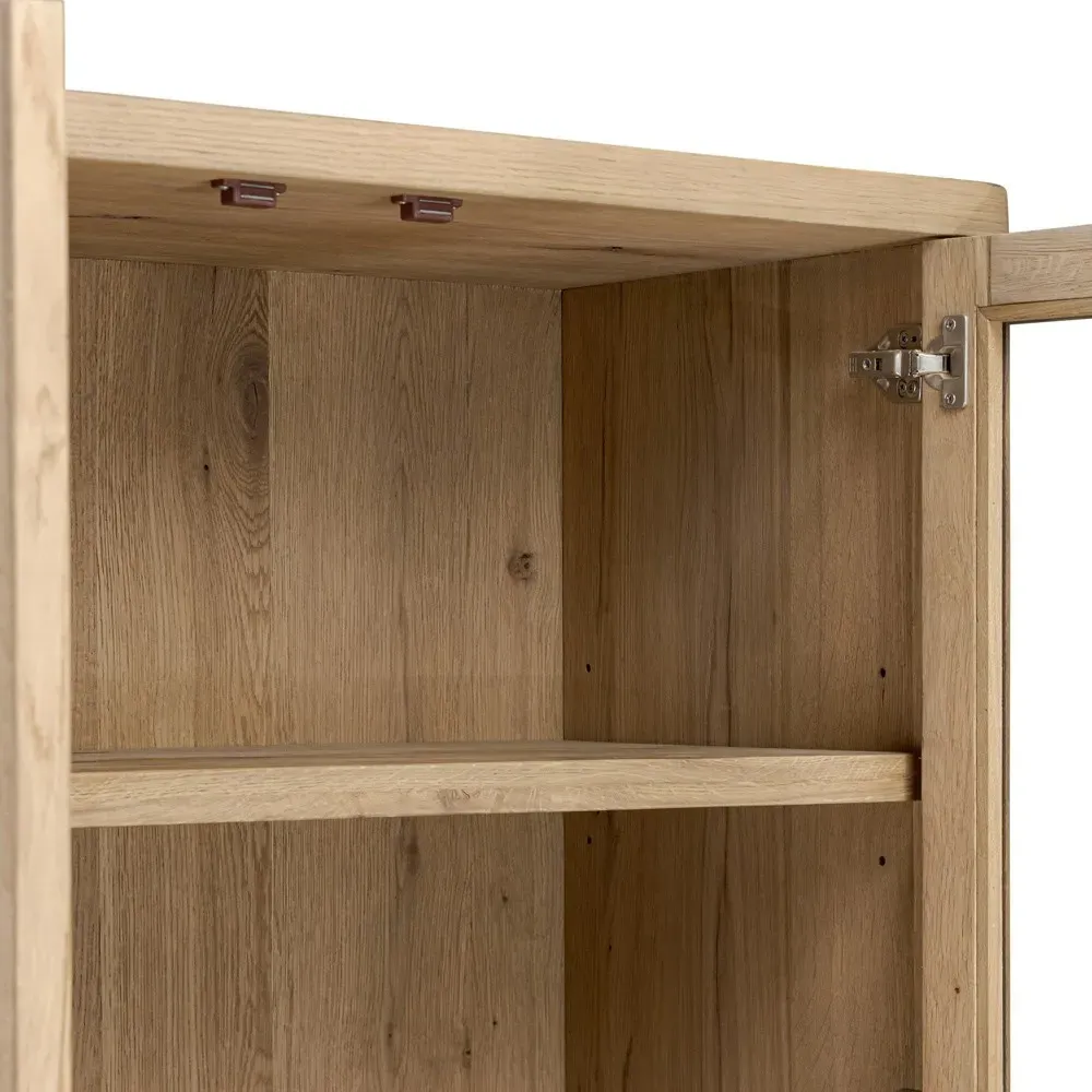 Serenity Coastal Beach Display Cabinet - Brown, Oak