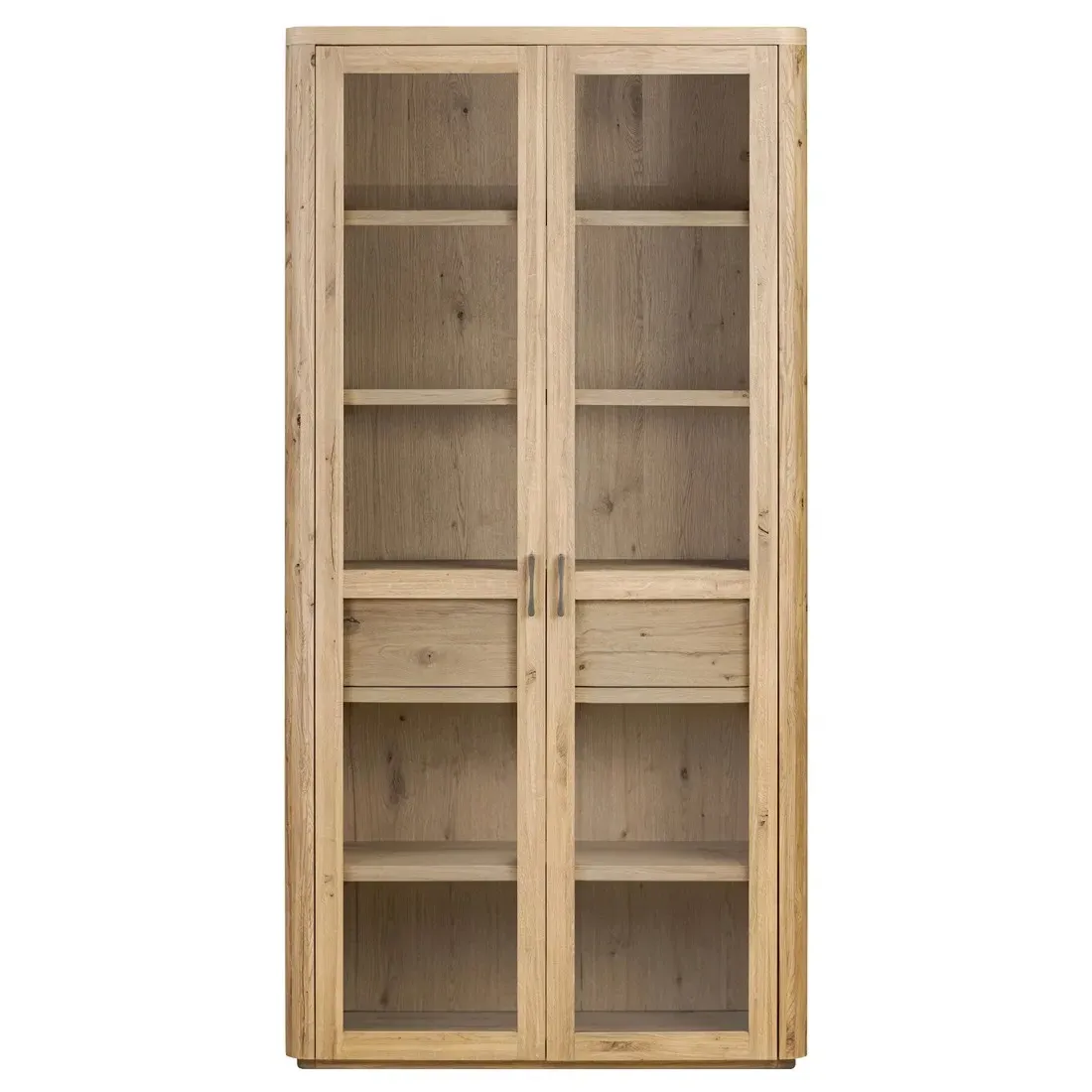 Serenity Coastal Beach Display Cabinet - Brown, Oak image