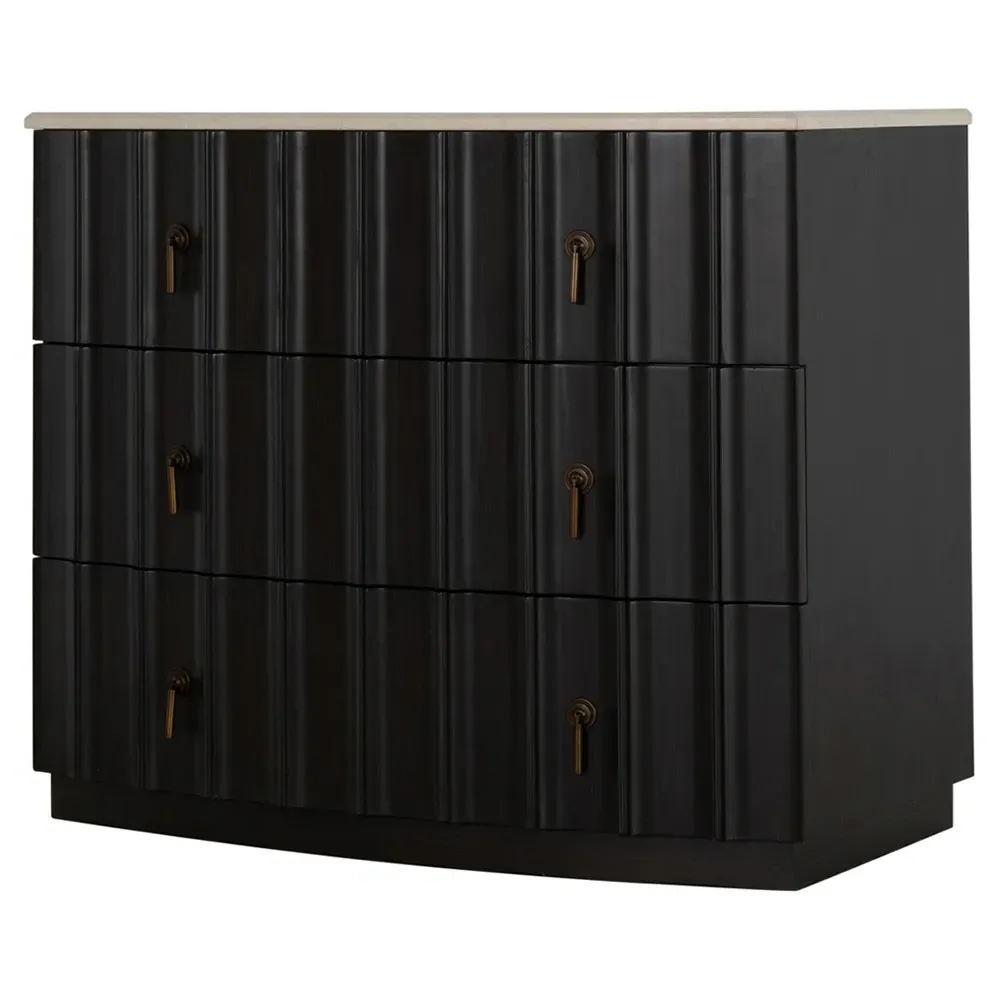 Sergio Fluted Chest - Black Sesame