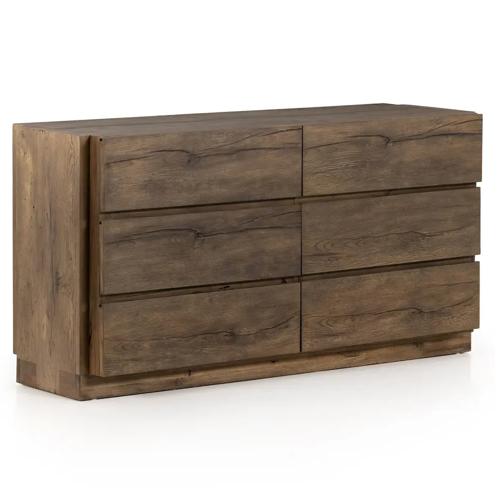 Sergio Rustic Lodge Double Dresser - Brown, Oak
