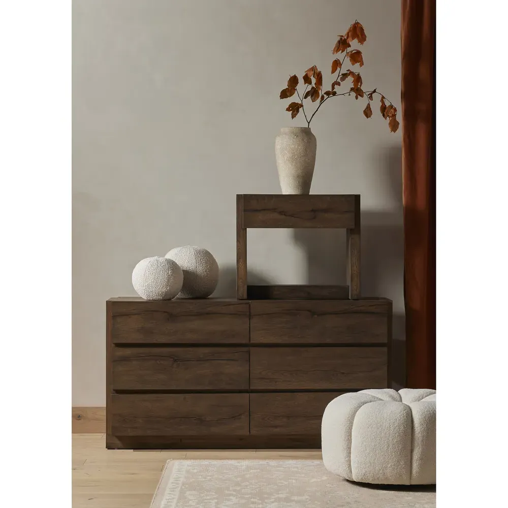 Sergio Rustic Lodge Double Dresser - Brown, Oak