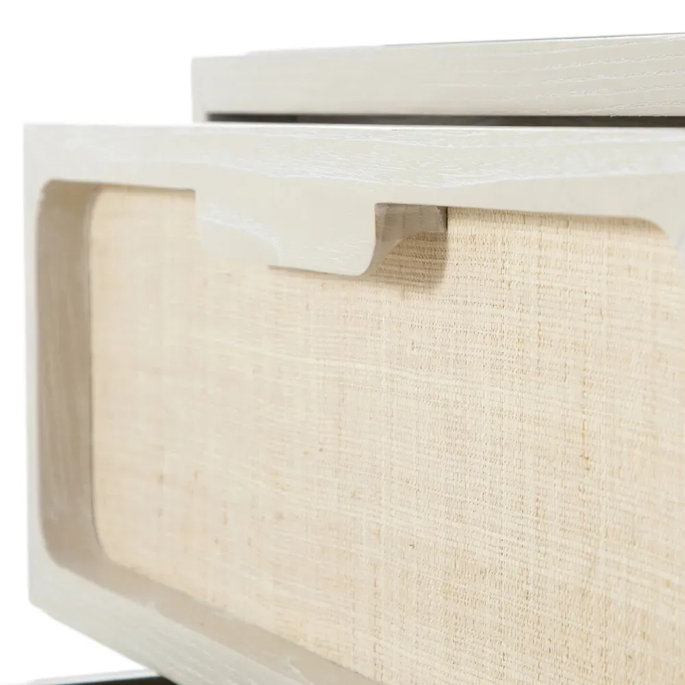 Serini Nightstand - White, Seagrass