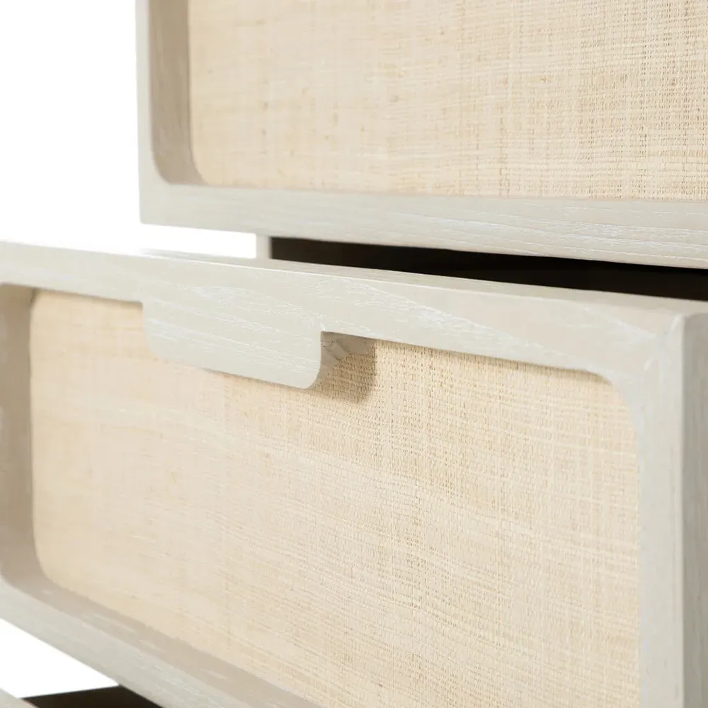 Serini Nightstand - White, Seagrass