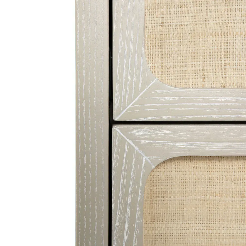 Serini Nightstand - White, Seagrass