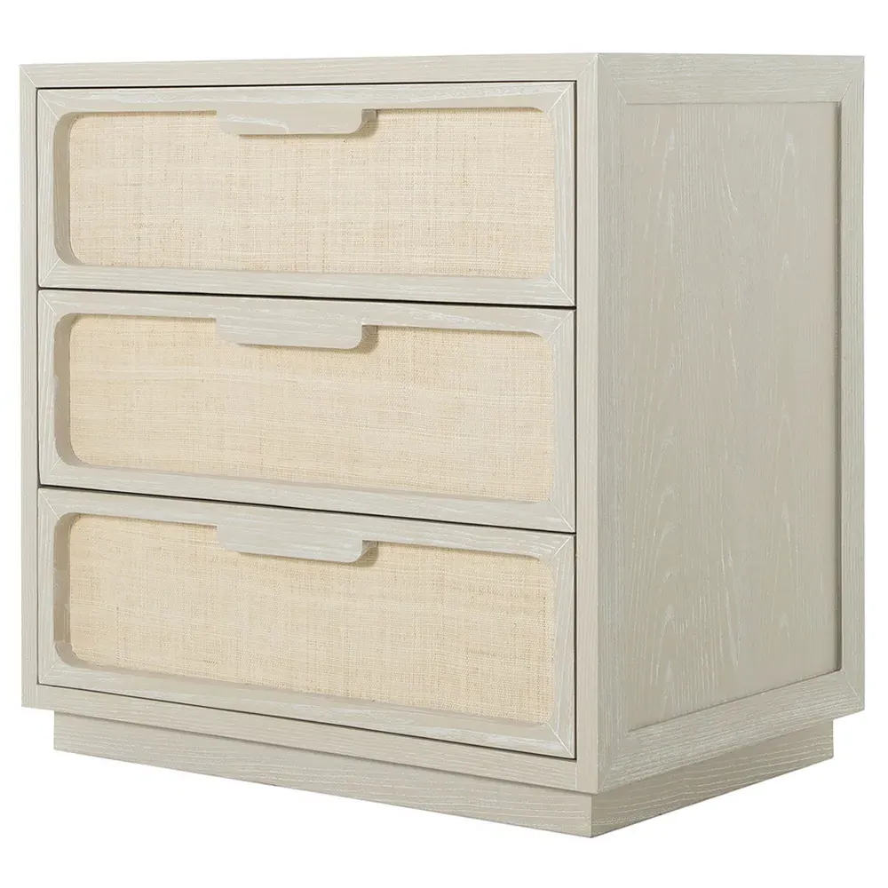 Serini Nightstand - White, Seagrass