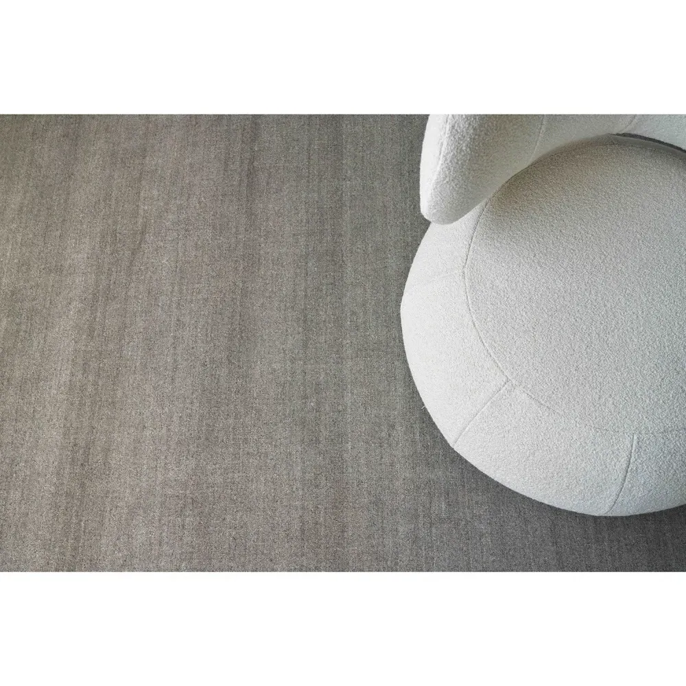 Seth 2'x3' Solid Rug - Dark Taupe, Wool Bamboo Silk