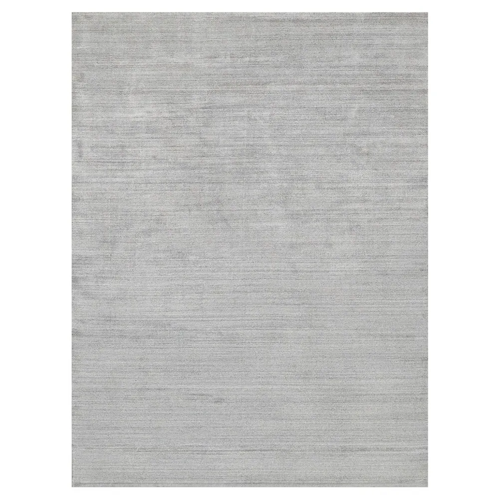 Seth 2'x3' Solid Rug - Light Silver, Wool Bamboo Silk