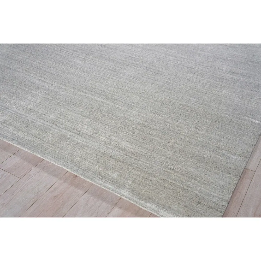 Seth 6'x9' Solid Rug - Light Silver, Wool Bamboo Silk