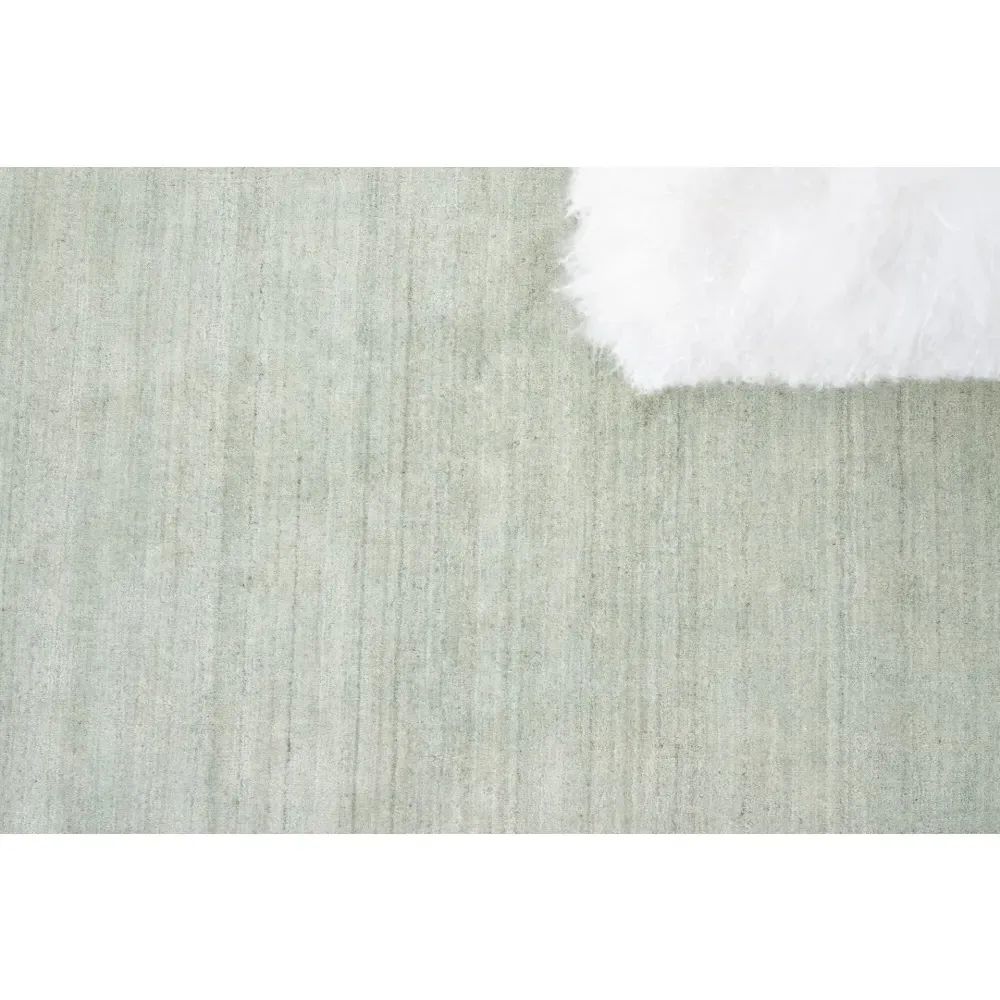 Seth 9'x12' Solid Rug - Light Green, Wool Bamboo Silk