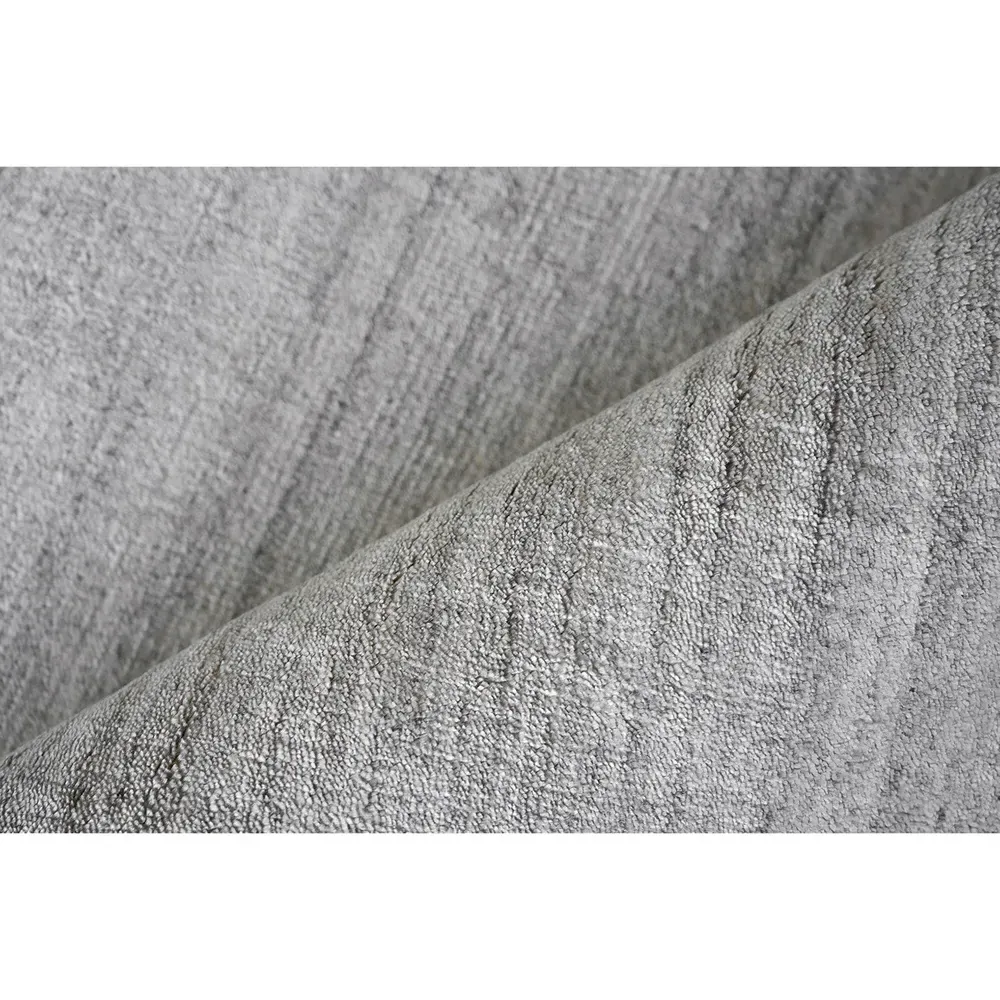 Seth 9'x12' Solid Rug - Light Silver, Wool Bamboo Silk