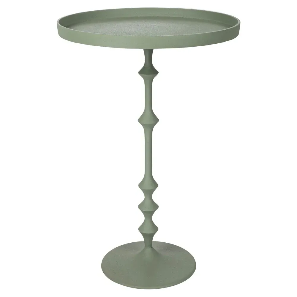 Seth Round End Table - Green, Aluminum