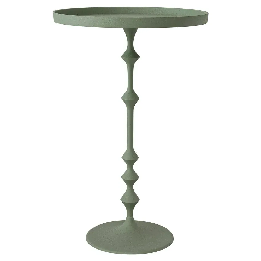Seth Round End Table - Green, Aluminum image