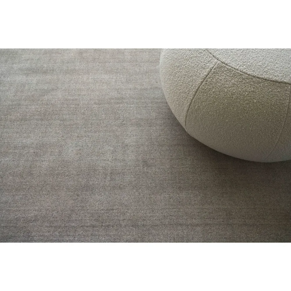 Seth Sample Solid Rug - Dark Taupe, Wool Bamboo Silk