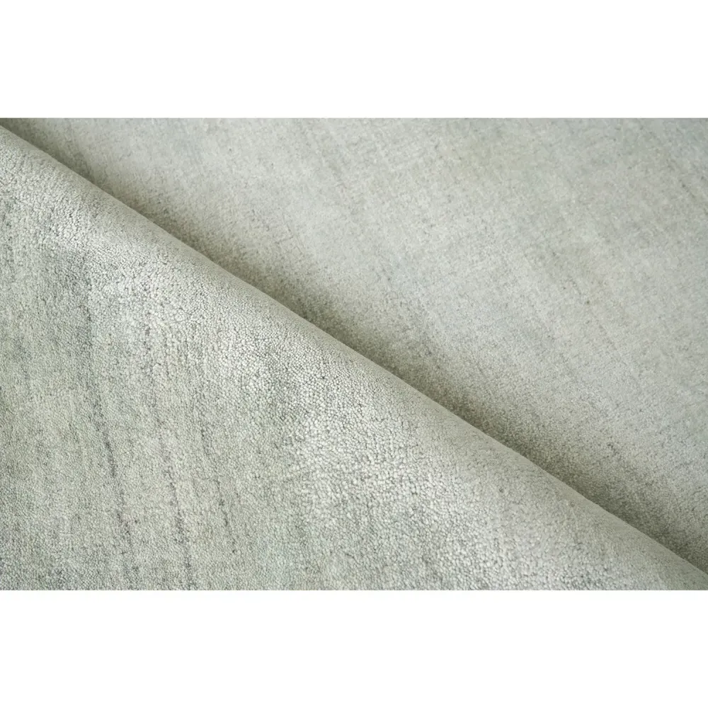 Seth Sample Solid Rug - Light Green, Wool Bamboo Silk
