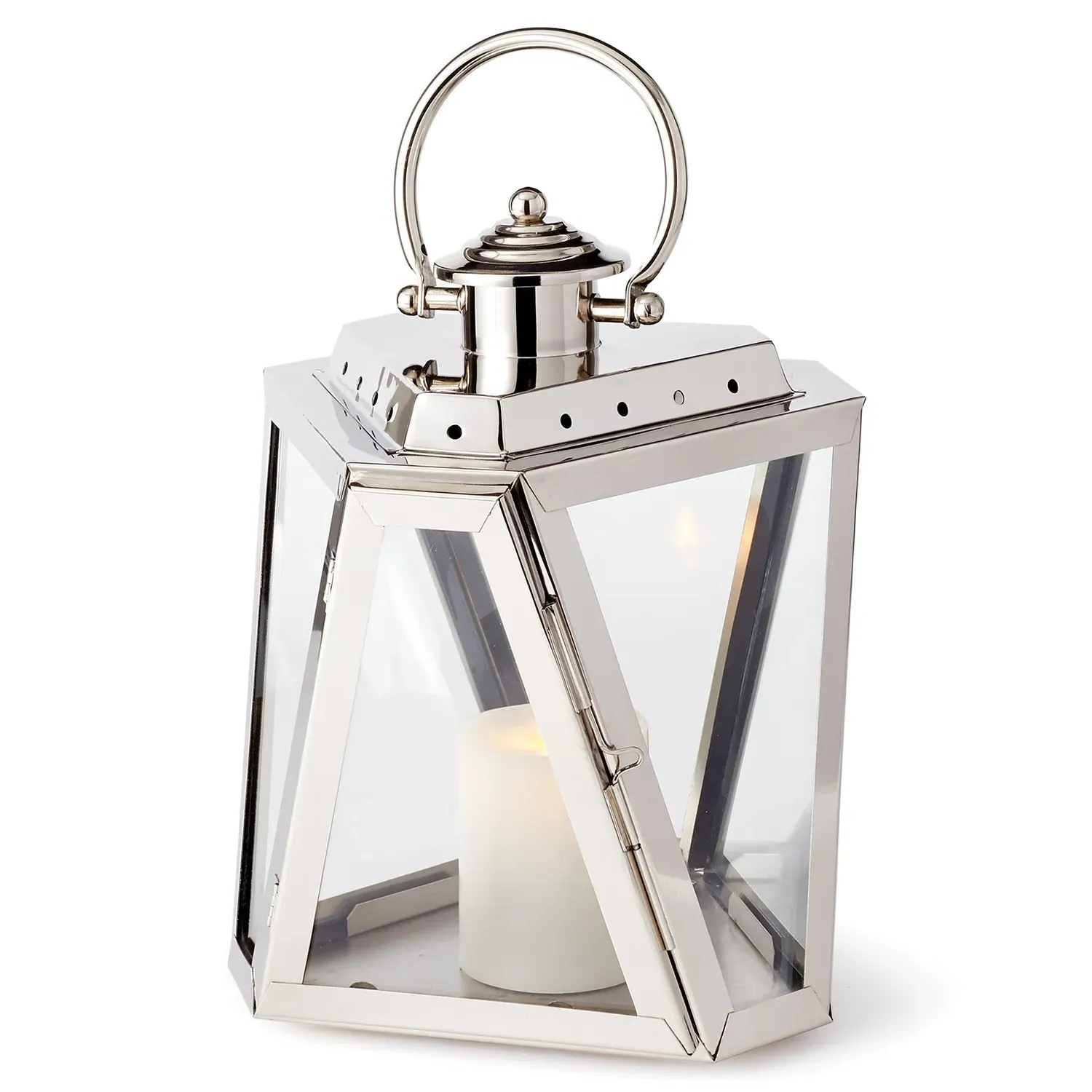 Seve Small Lantern Candleholder - Clear, Stainless Steel image