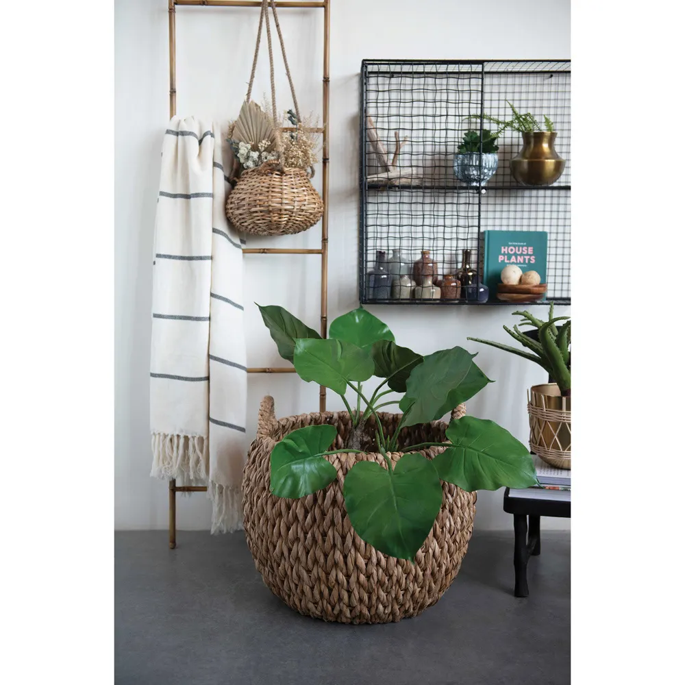 Severus Woven Water Hyacinth Floor Basket Set of 2 - Natural