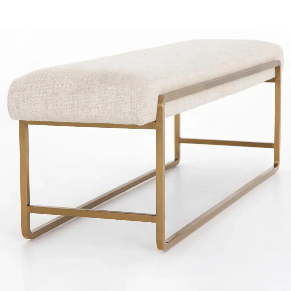 Sey Upholstered Bench - Beige, Steel