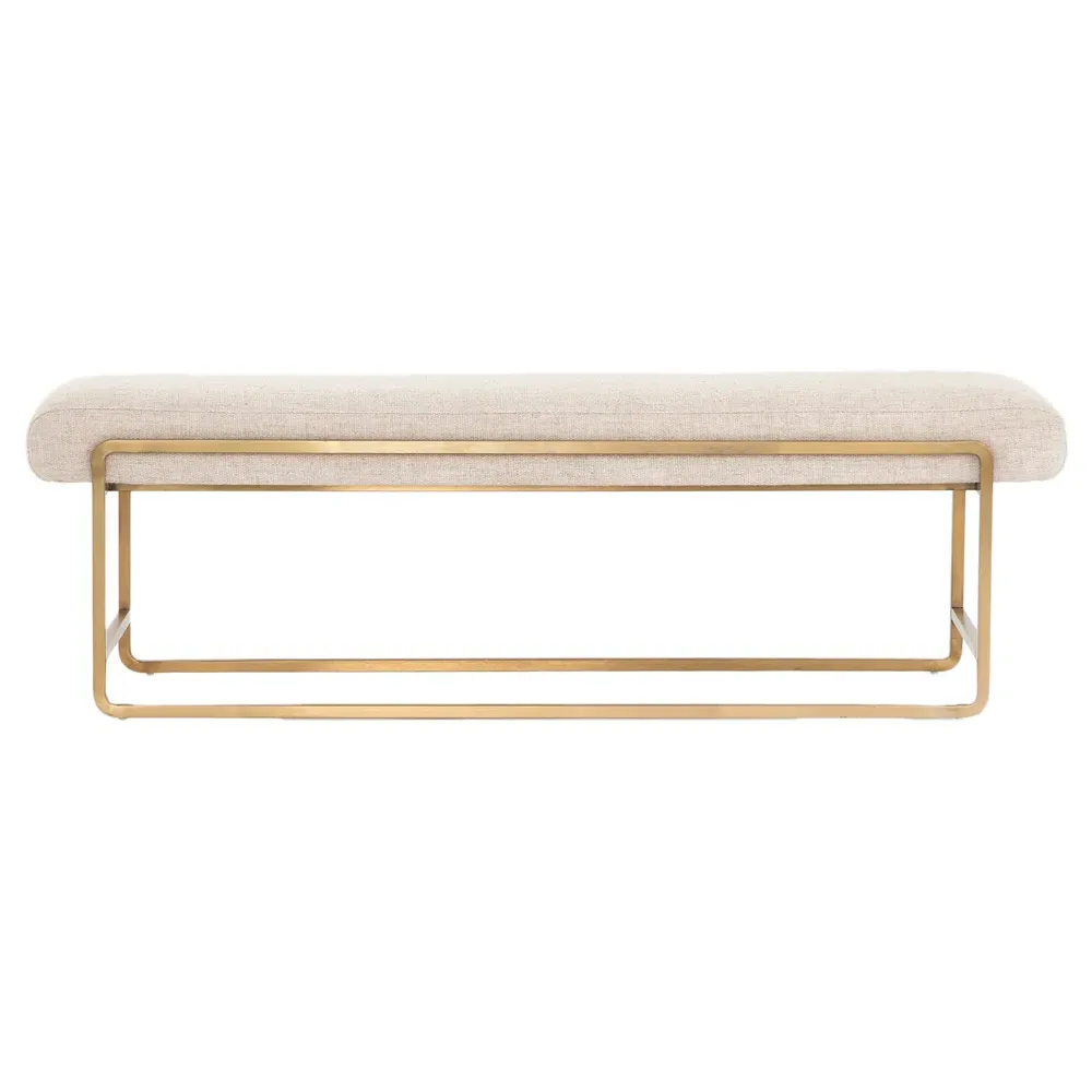 Sey Upholstered Bench - Beige, Steel image