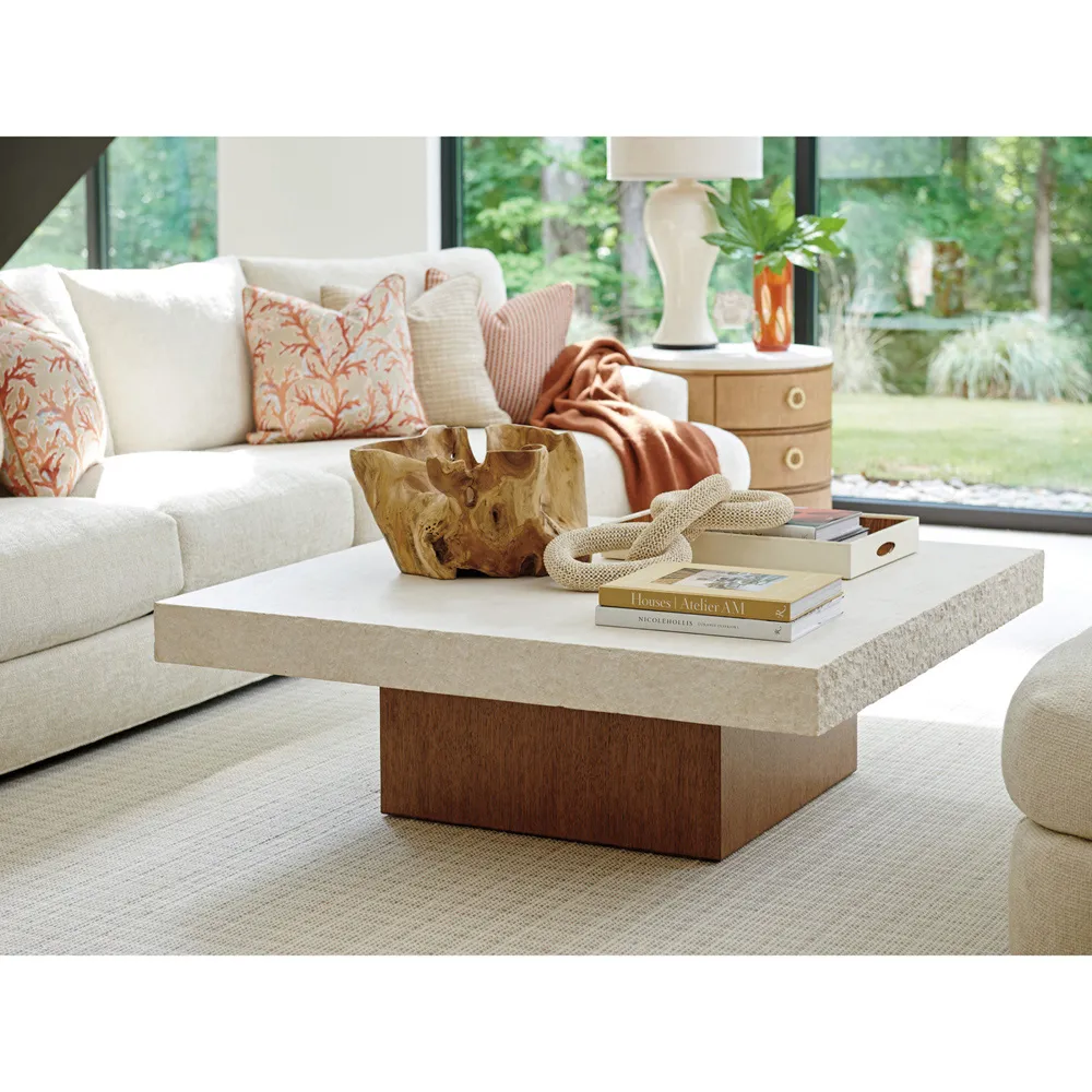 Shadow Mountain Coffee Table - Brown, Marble