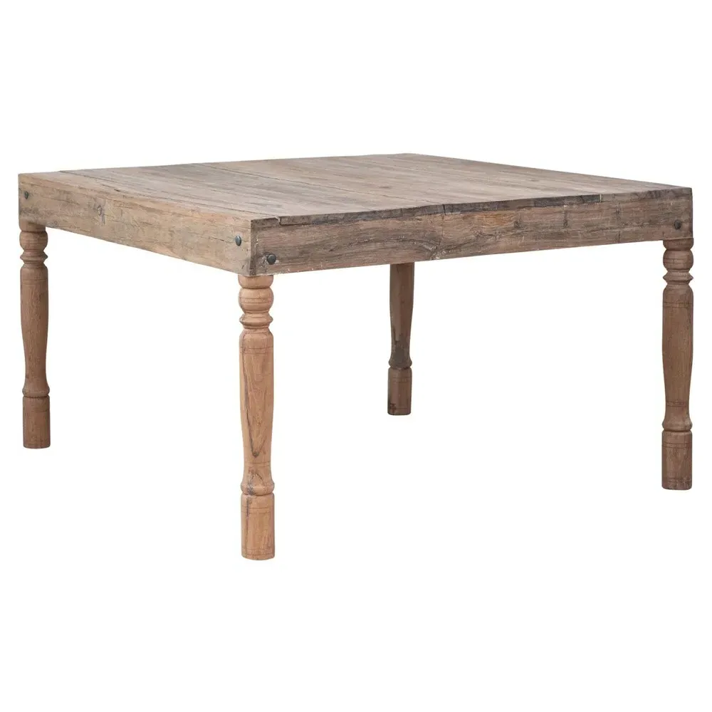 Shania Square Dining Table - Brown, Reclaimed Wood