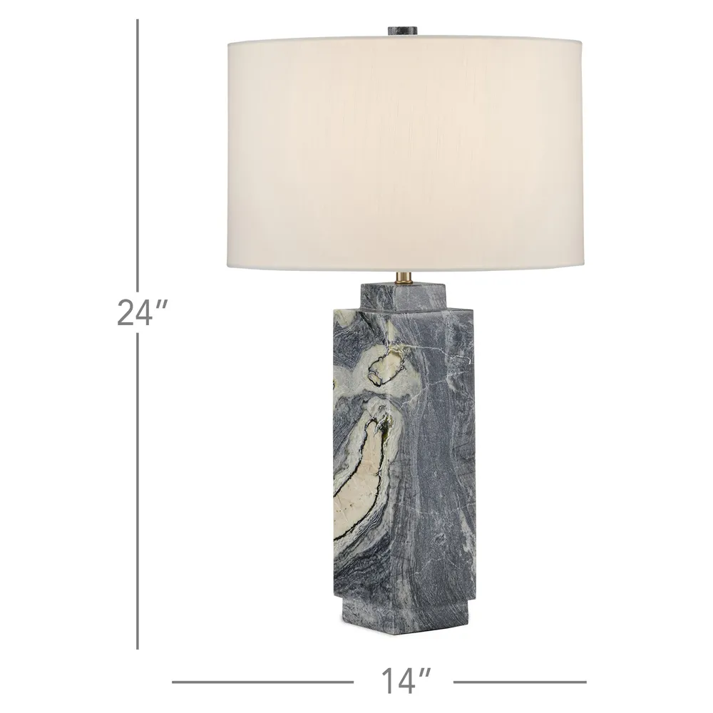Sharina Table Lamp - Grey, Jade Marble