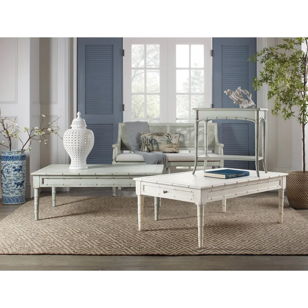 Sharise Rectangular Coffee Table - Light Blue, Maple