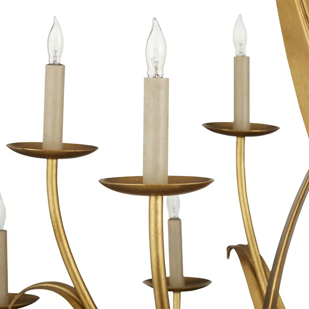 Sharon Large Candle Style Chandelier - Gold, Iron