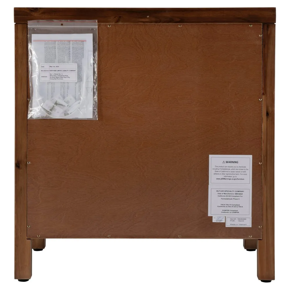 Shay Nightstand - Dark Brown, Acacia Wood