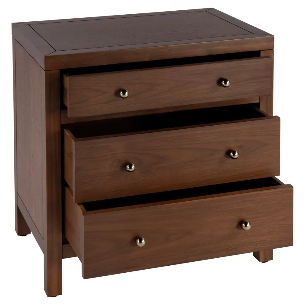 Shay Nightstand - Dark Brown, Acacia Wood
