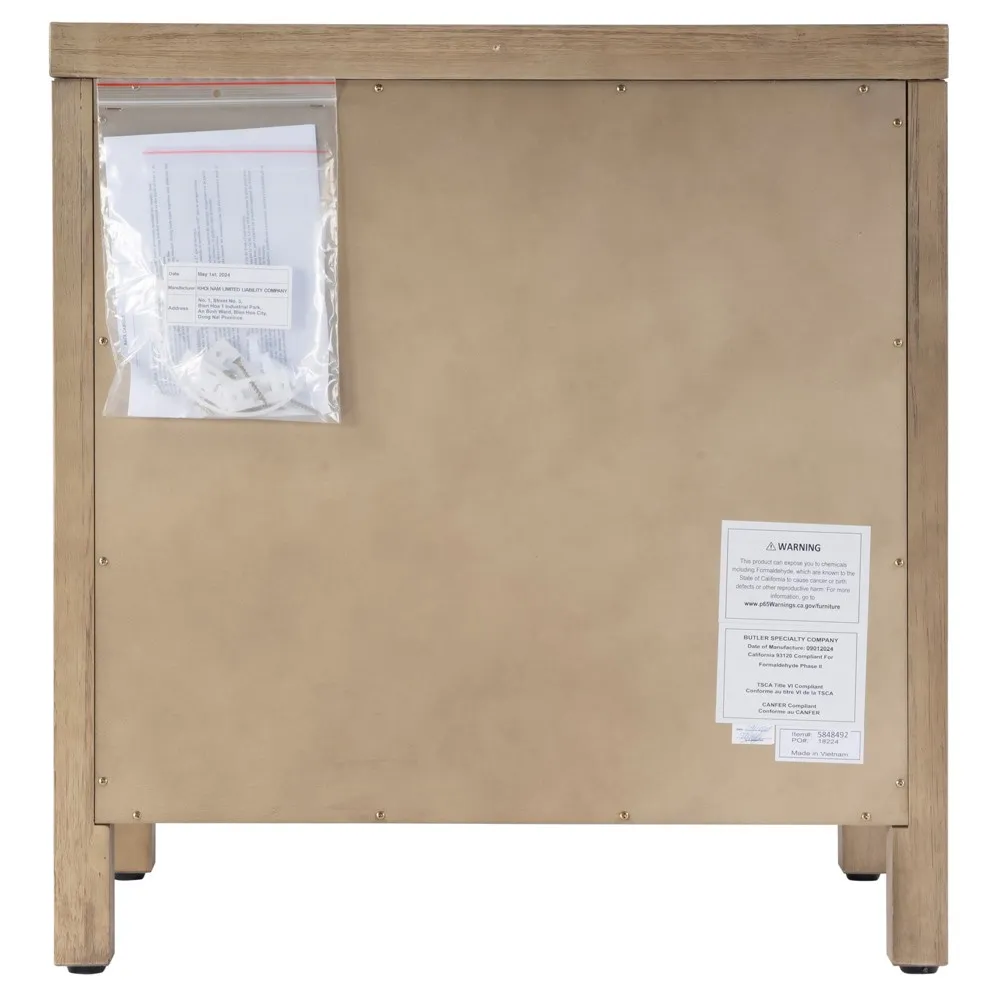 Shay Nightstand - Light Brown, Acacia Wood