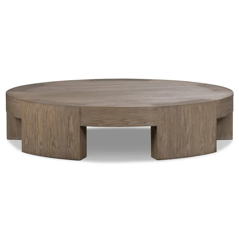 Sheena Round Coffee Table - Brown, Oak