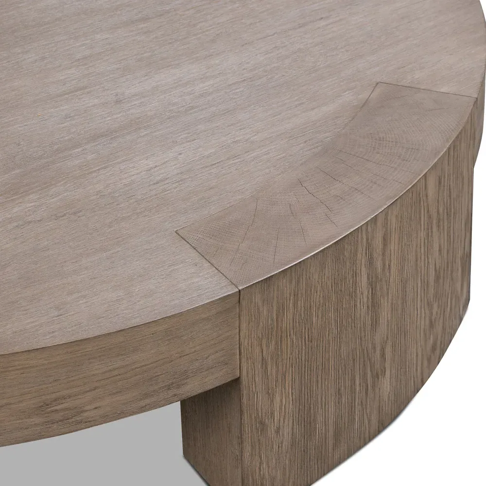 Sheena Round Coffee Table - Brown, Oak