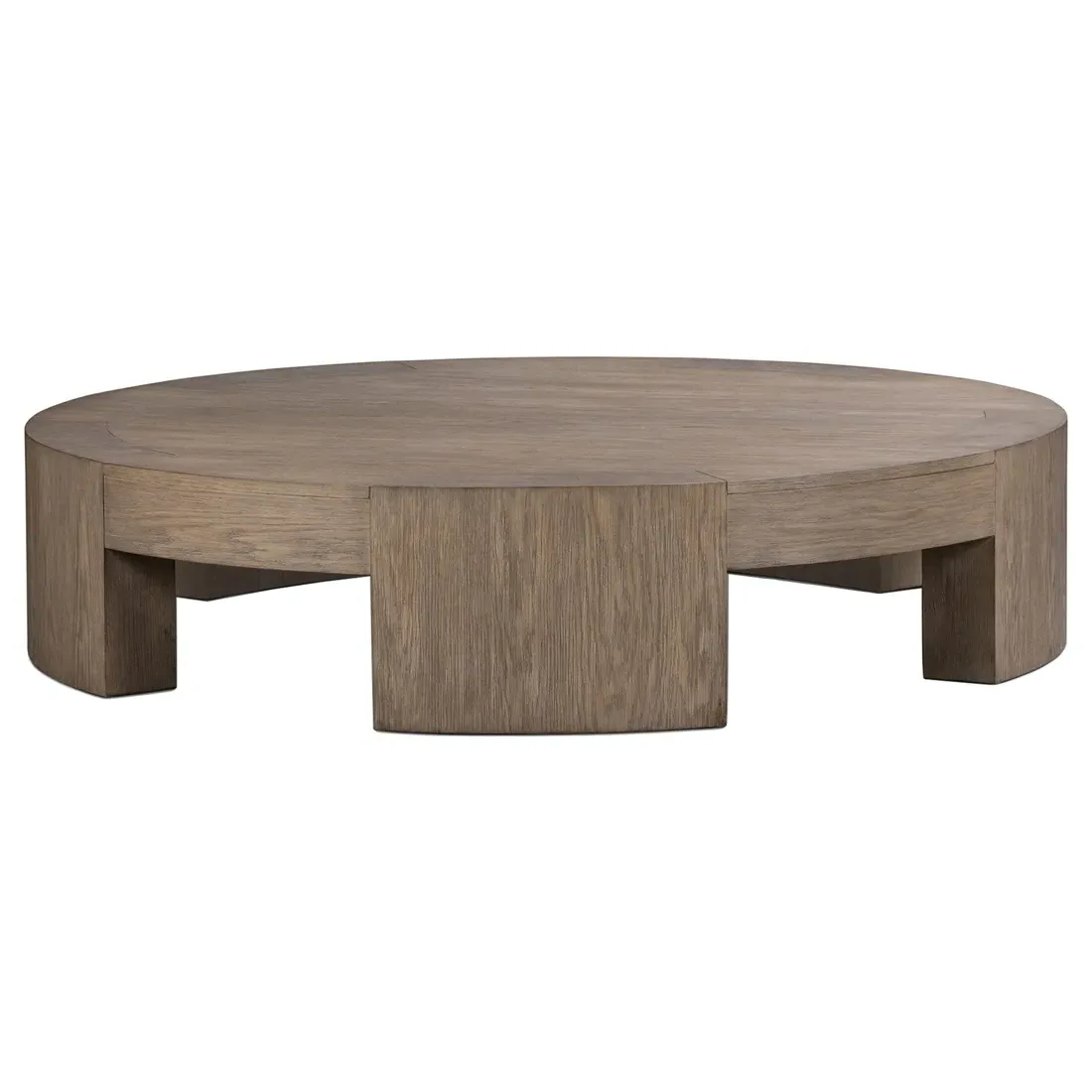 Sheena Round Coffee Table - Brown, Oak image