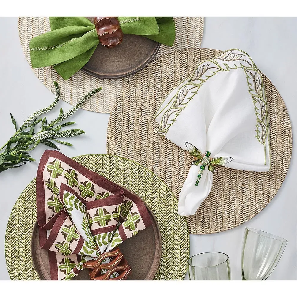 Sheila Chevron Placemat Set of 4 - Green, Polypropylene