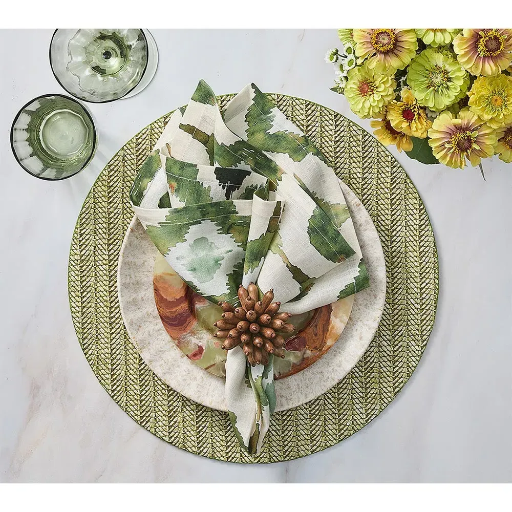 Sheila Chevron Placemat Set of 4 - Green, Polypropylene