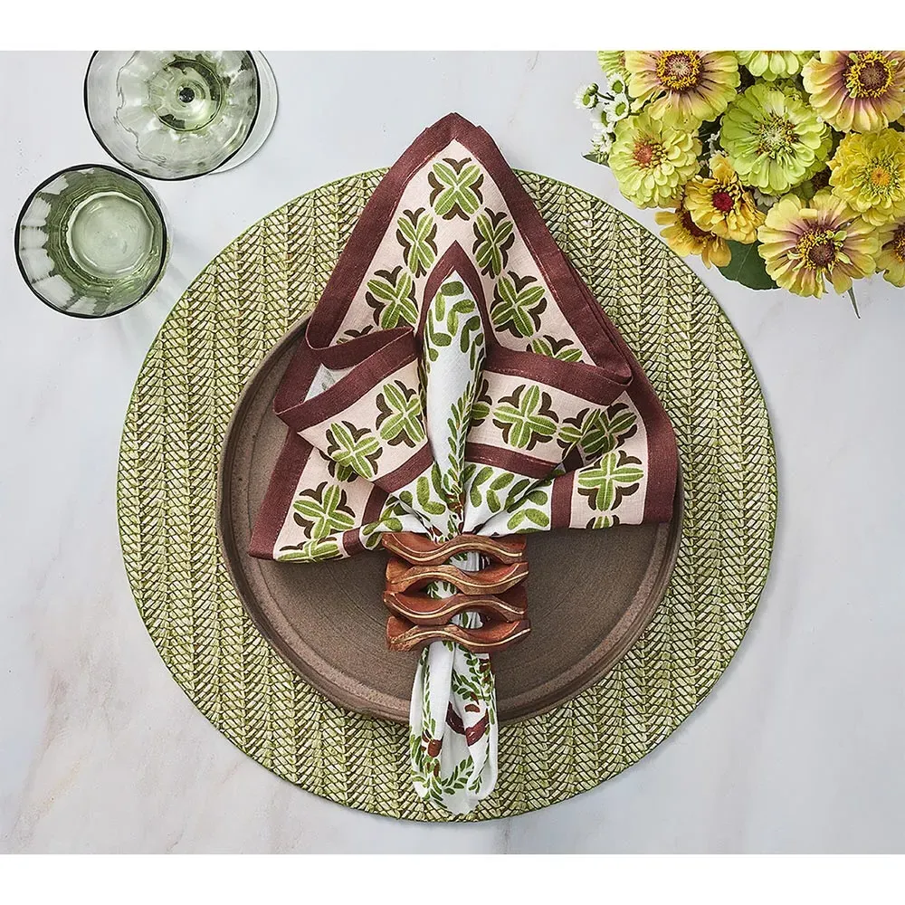 Sheila Chevron Placemat Set of 4 - Green, Polypropylene