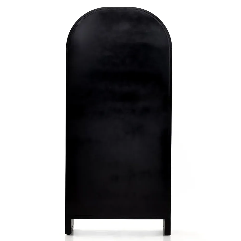 Sheila Curved 2 Door Display Case - Black, Iron